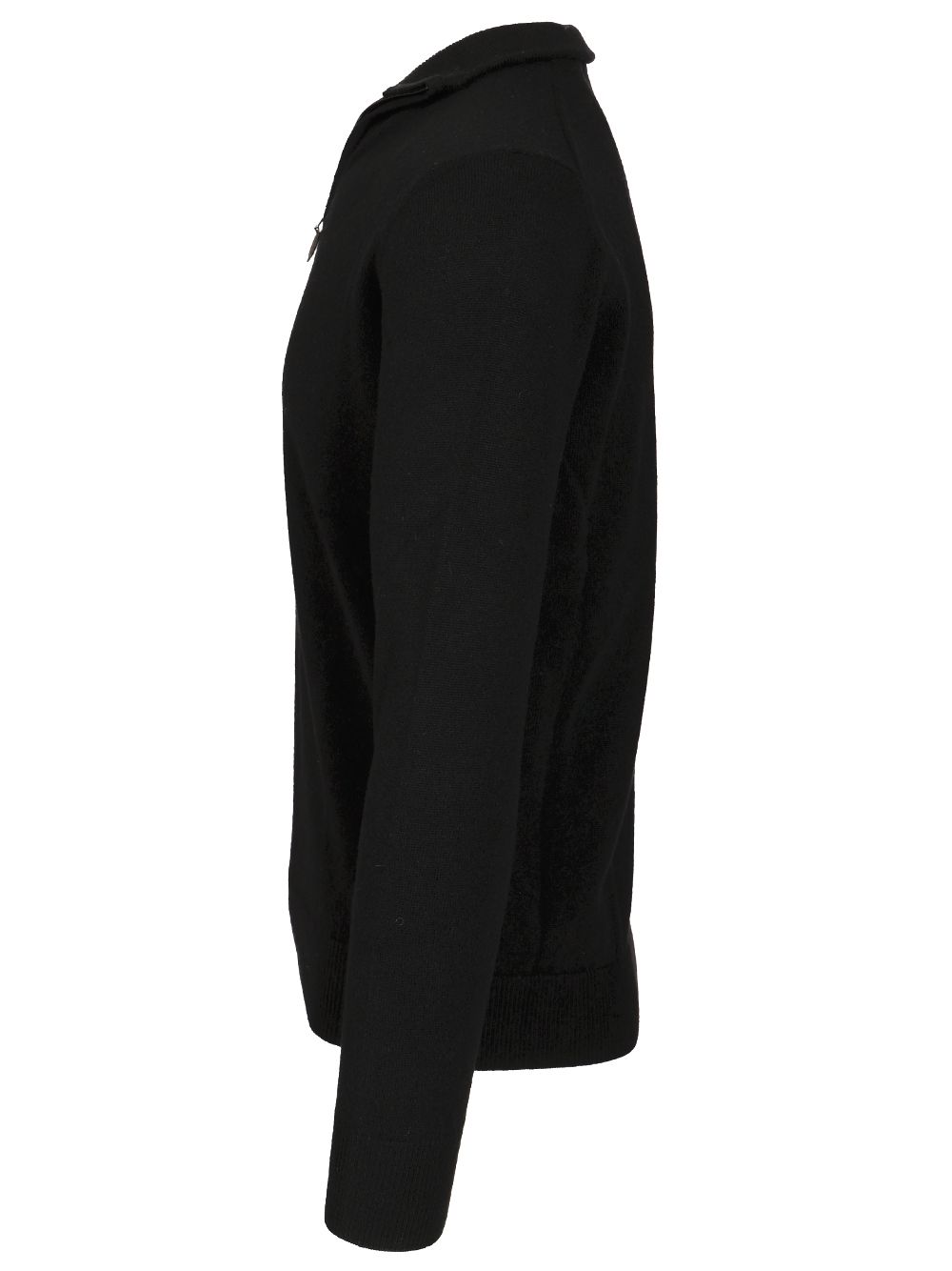 Al Duca D'Aosta Maglia Serafino In Cashmere Knitwear - Black | d348ebc790ce51ca78467624bcb7fa5c2a16dd45