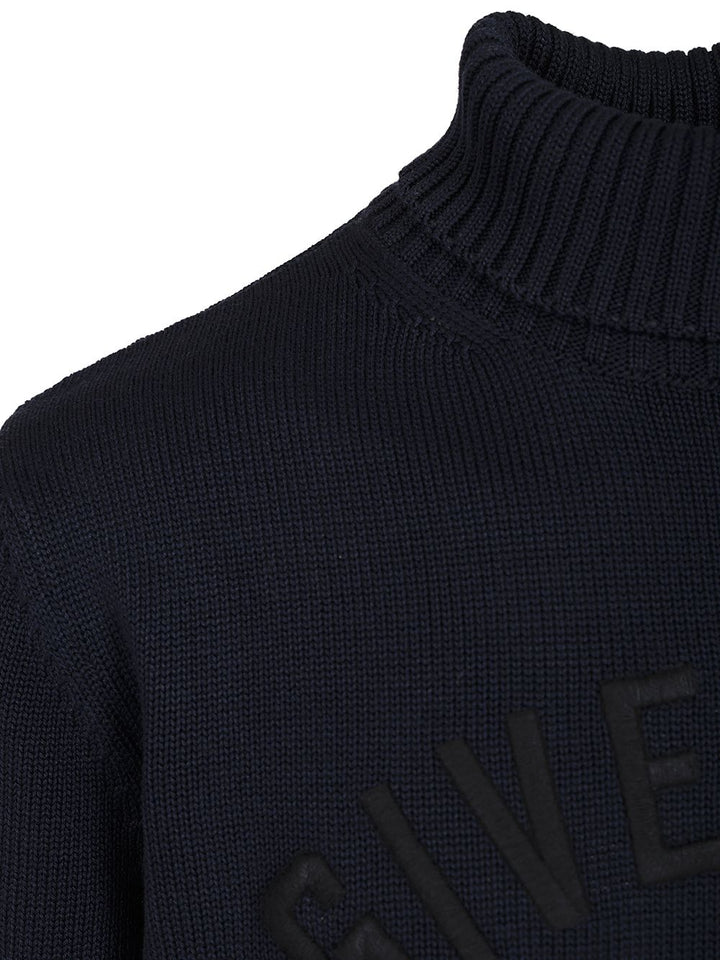 Givenchy Cotton Turtleneck Sweater Knitwear - Blue | 33a5c6aa804b8c2edfc076906de54f7378650f31
