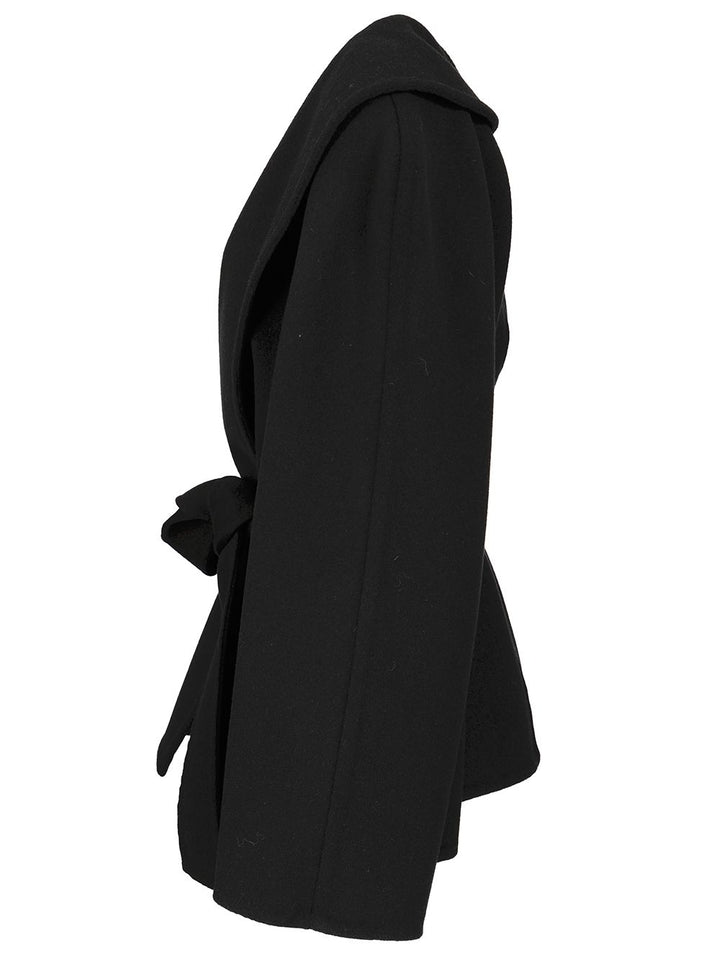 Balenciaga Short Wrap Coat Coats - Black | 3aa5d99333fbc8787909e20fcd00906beb5f537e