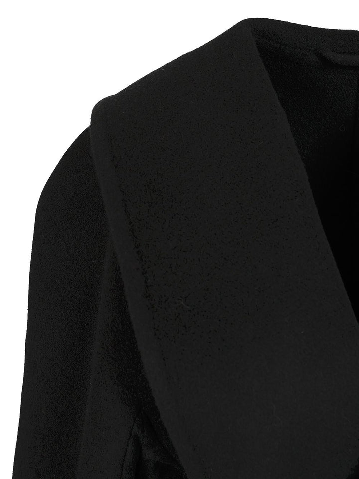 Balenciaga Short Wrap Coat Coats - Black | af96b901ed1740535b0c4b53fba4569a521ebb7d