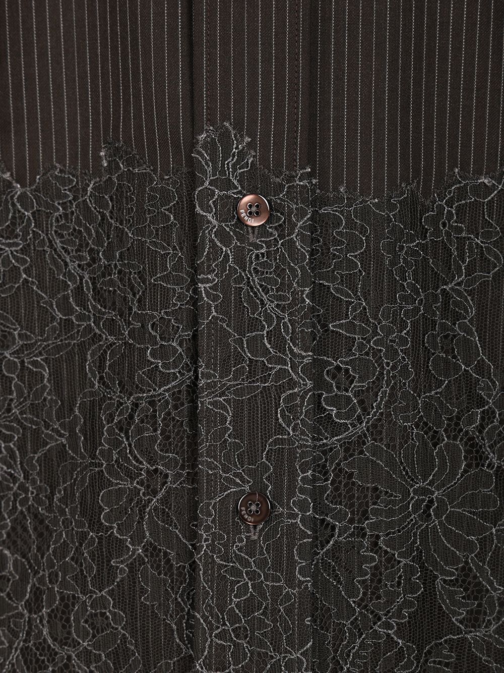 Fendi Look 58 - Shirt Wo Stripes+Lace Shirts - Brown | a0e591f13c0b85c72d9faf9d5bebeea40ffbe649