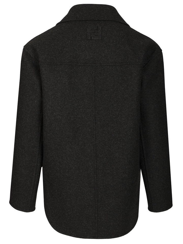 Fendi Wool Pea Coat Coats - Grey | d47de94da76c4ecdc5510799b963c5d23f38a58e