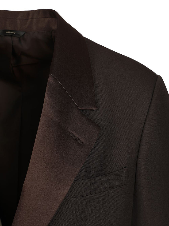 Fendi Brown Wool Crepe Blazer Jackets - Brown | 56f31fbd62d37be7c6e232491e330017cd7e6c35