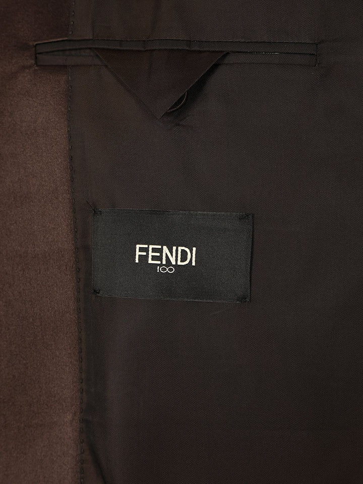 Fendi Brown Wool Crepe Blazer Jackets - Brown | 98ab6edf278b2bb3fe80567c0442a7c2ea53e7aa