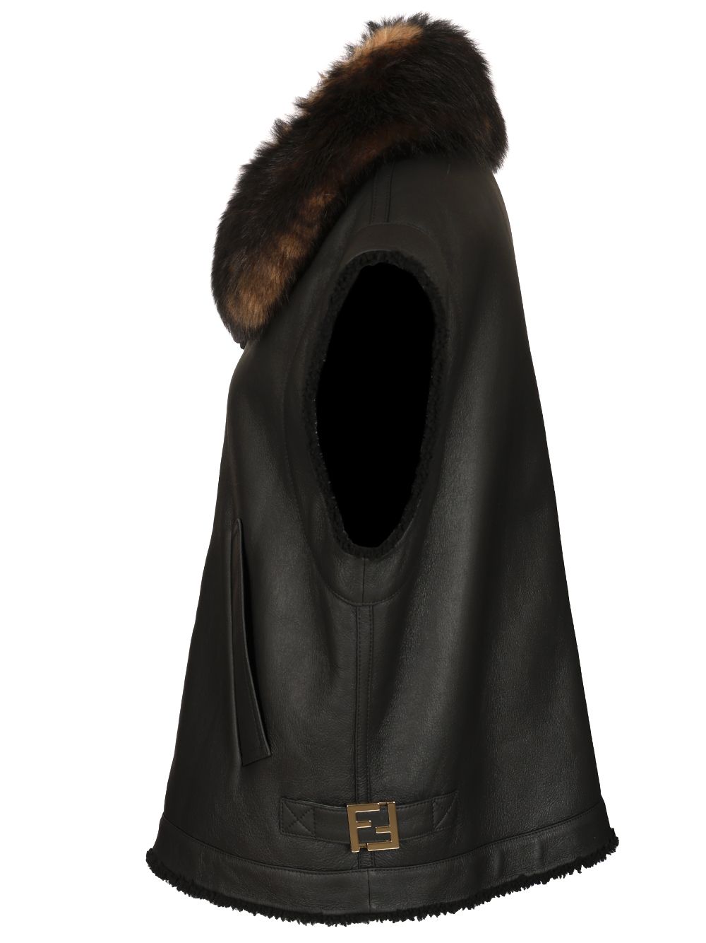 Fendi Black Nappa Leather Vest Coats - Black | 2ab72afc7e34e3758113c5aa278a14c663a334b4