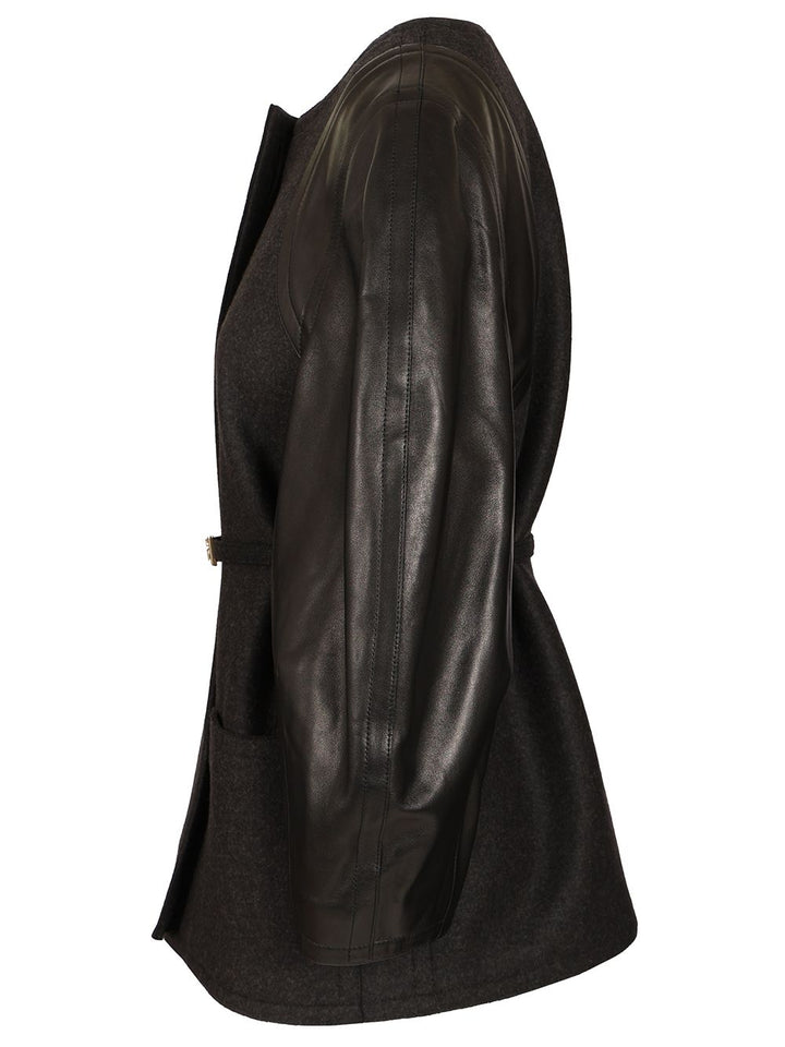 Fendi Single-Breasted Short Jacket Coats - Grey | 920ec6de69a7619bff727919b4edca7da83e3859