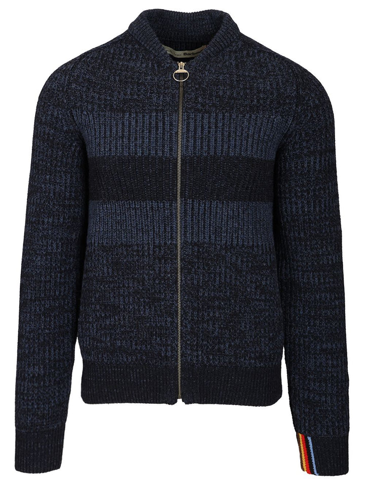 Barbour X Paul Smith Knitted Bomber Jacket Knitwear - Blue | 683d7a4089aea50472a0e89983df1e4e5601feac