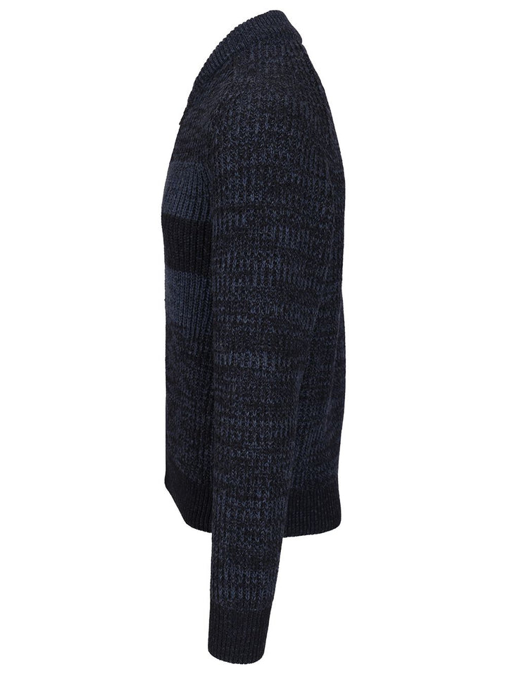 Barbour X Paul Smith Knitted Bomber Jacket Knitwear - Blue | 3561f5e299f44cd1cb1f97ccfb870bdbf2d68034