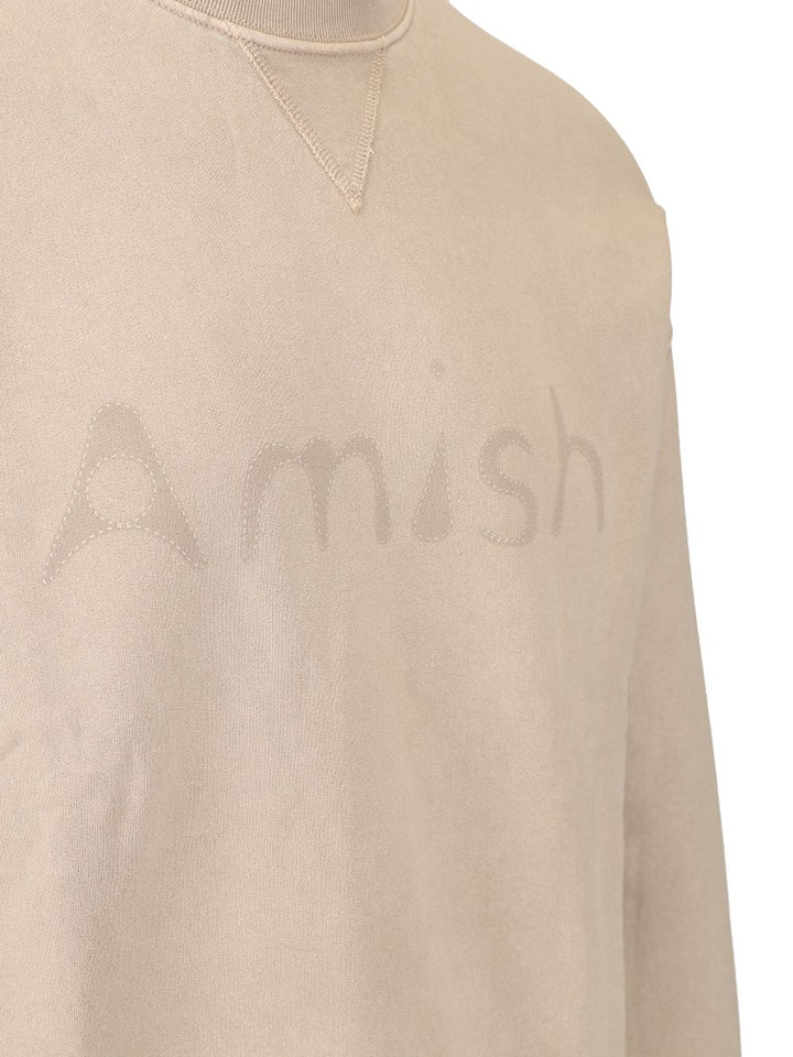 Amish Shadow Logo Cotton Sweatshirt Knitwear - Grey | 7659034ecacac97f6edc99035a4f7af7ff34ee0e