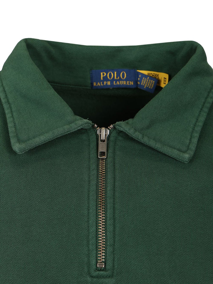 Polo Ralph Lauren Cotton Loopback Zip-Up Sweatshirt Knitwear - Green | ee84036f40ccdb444f05d2ae66440adc3ce780bd