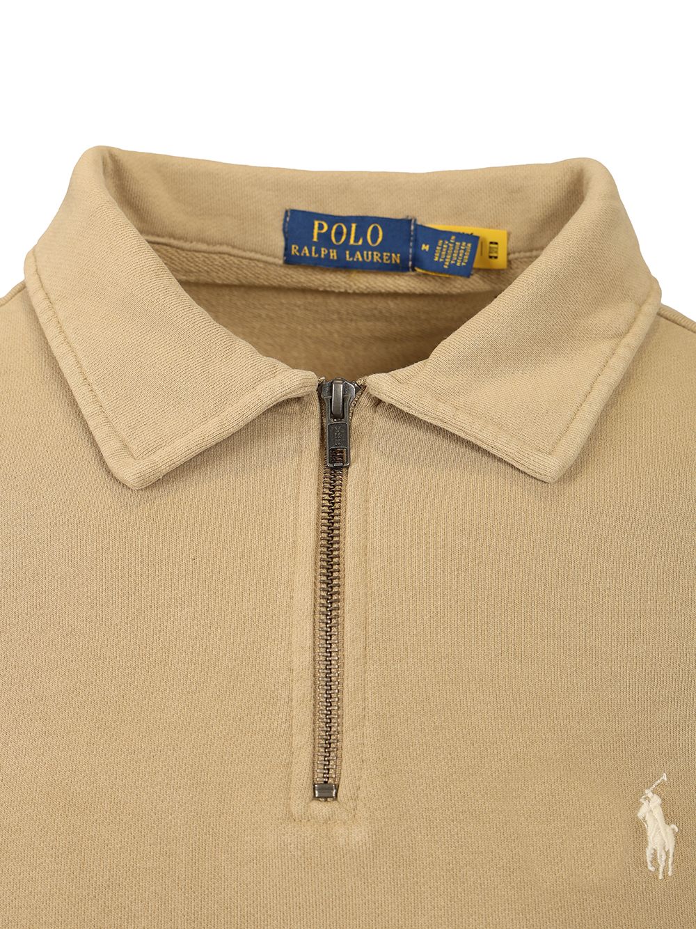 Polo Ralph Lauren Cotton Loopback Zip-Up Sweatshirt Knitwear - Beige | 02c20a0c38f0d522a1667ddbb0d308cf46538fee