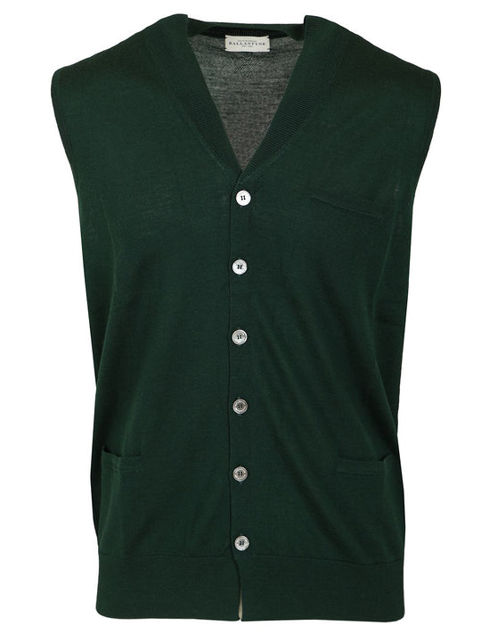 V-Neck Vest Jackets Green