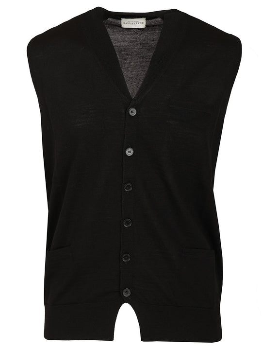 V-Neck Vest Jackets Black