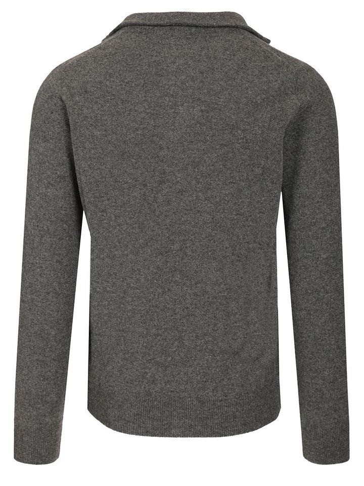 Al Duca D'Aosta Maglia Serafino In Cashmere Knitwear - Brown | 1d0ec8bc939a1b36e39234fbbed073913f20ca5b