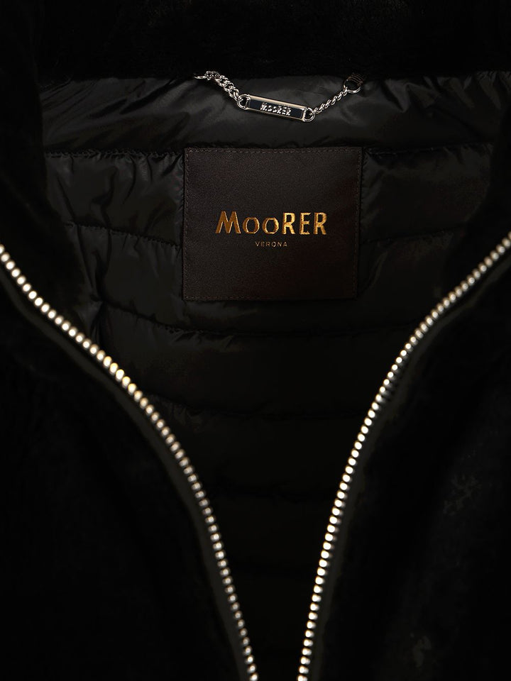 Moorer Raja Shearling Cape Coats - Black | a2a7a3cbd1b5eeff3b7074a9f26c5fdda2927442