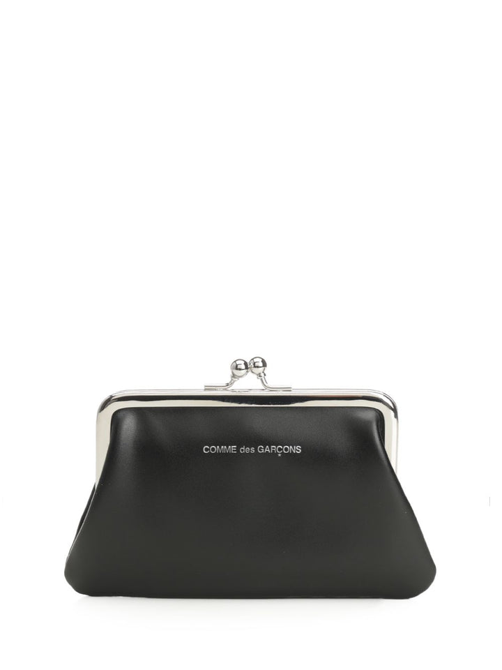 Comme Des Garcons Wallet Kiss Clasp Clutches - Black | e6a105462d9fcd8916d6ca8ed9084243cab75623