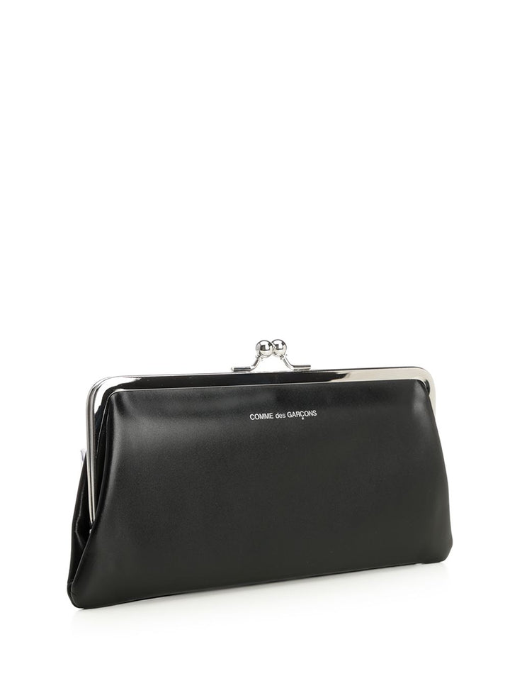 Comme Des Garcons Wallet Large Wallet With Kiss Closure Clutches - Black | 0e37d61f1608383d2c638e8032c7f81feed51057