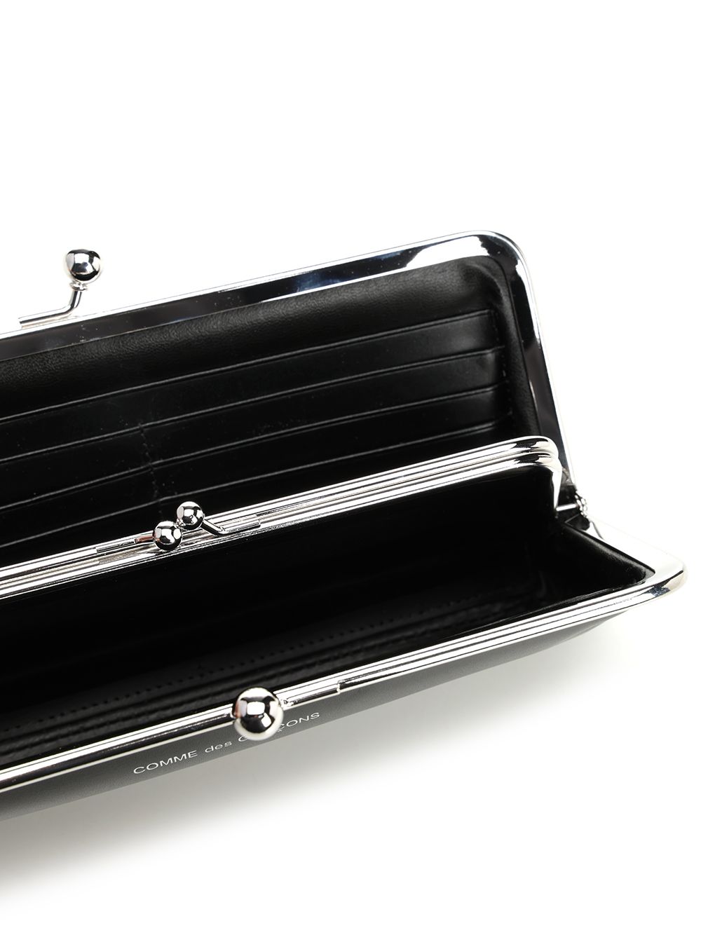 Comme Des Garcons Wallet Large Wallet With Kiss Closure Clutches - Black | d1a2934a4389beca704097dfdc691bea4ed15e93