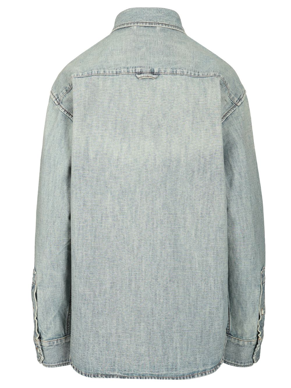 Miu Miu Long-Sleeved Chambray Denim Shirt Casual - Light blue | 5b43106105b10f0c24403226b6d2e6d54e270b64