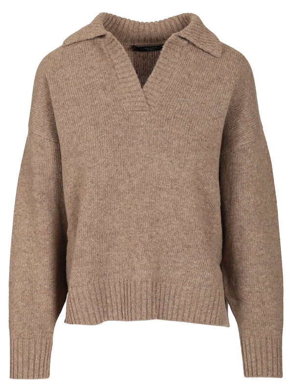 Wool Polo Shirt Knitwear Grey