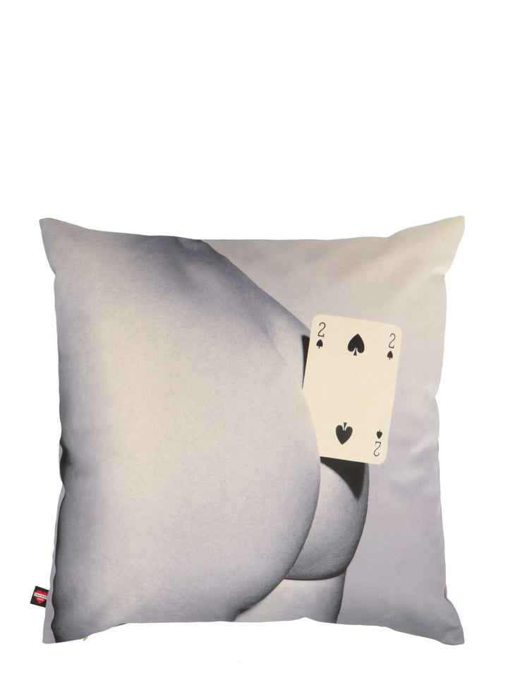 Two Of Spade Cushions White/Black