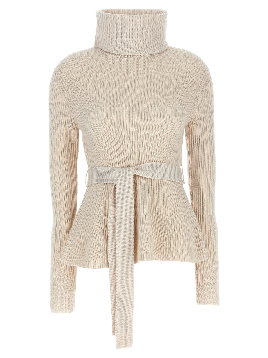 Illustration Peplum Sweater, Cardigans Beige