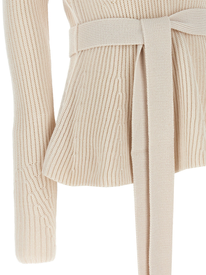 Illustration Peplum Sweater, Cardigans Beige