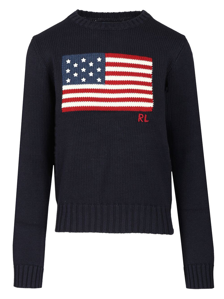 Polo Ralph Lauren Crew Neck Sweater Knitwear - Blue | 57c24e8ca1ab58be106006bb168f78e16a5cf3f9