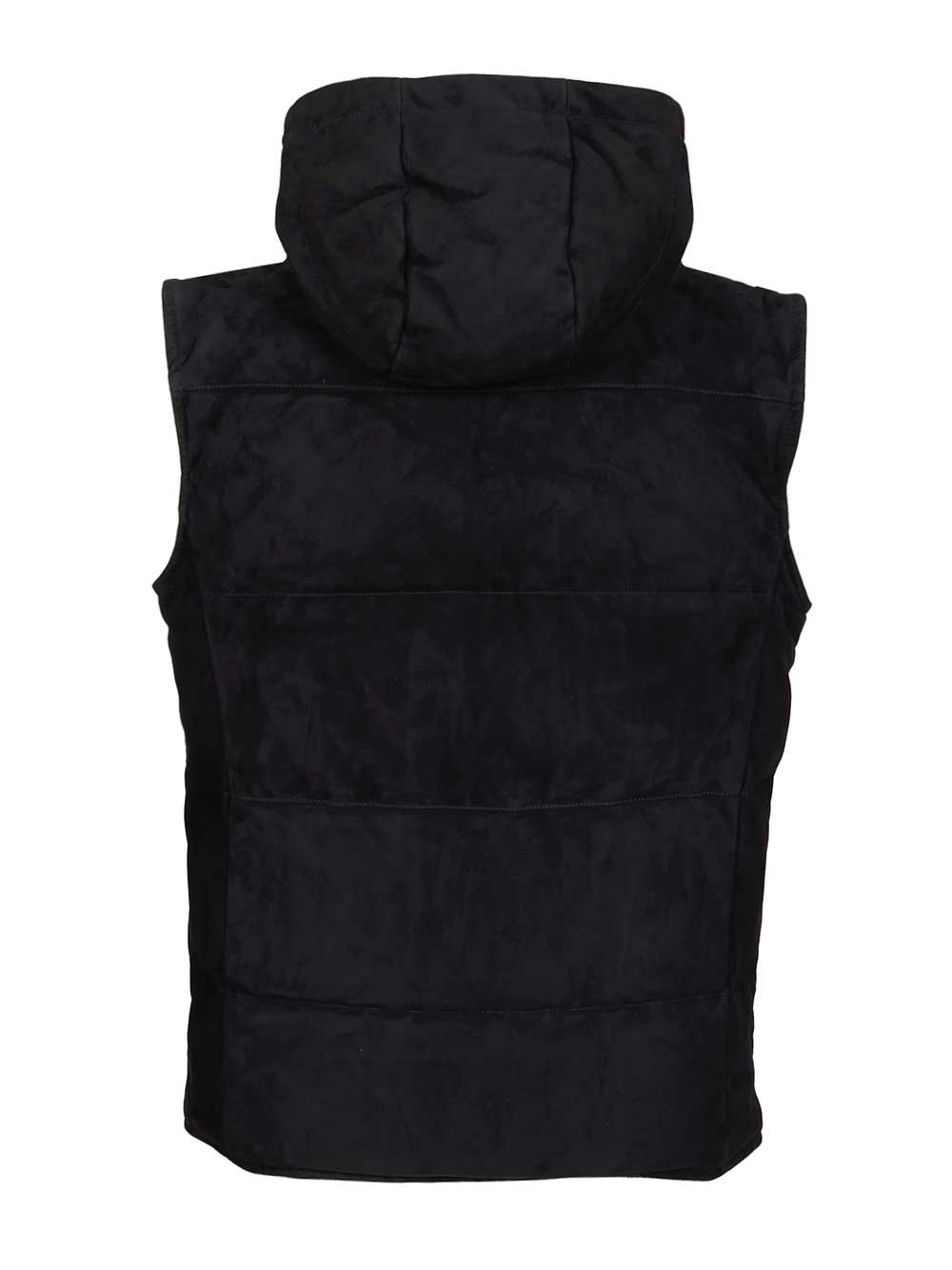 Al Duca D'Aosta Suede Hooded Vest Jackets - Blue | 9d78ea546c8d5d352d9f4ec9afe88d206aa9ef47