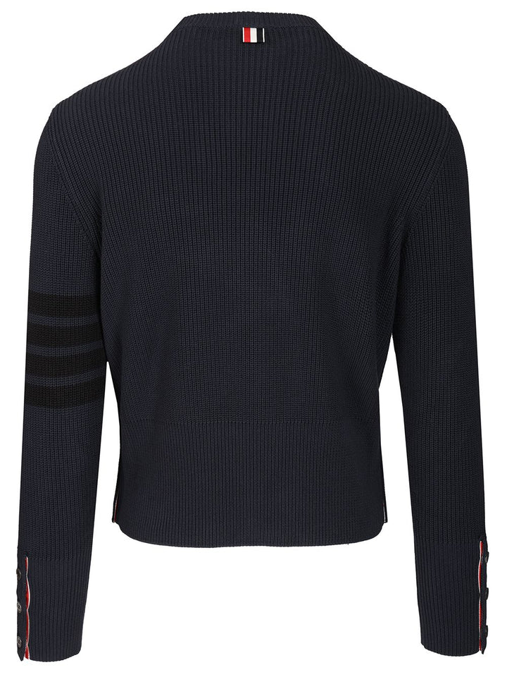 Thom Browne Cotton Sweater Knitwear - Blue | 3750ab2a136013020ebdc5e8b1686a3d5619b426