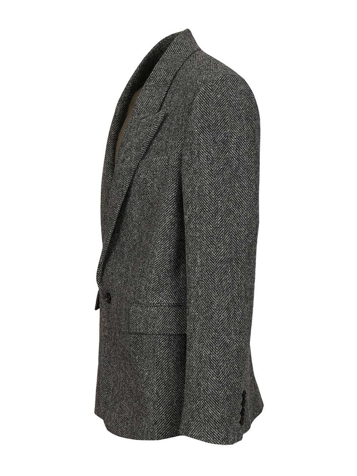 Saint Laurent Worsted Wool Jacket Jackets - Black | 9d01509d32a59f9806bc438f9b4115d4048ae363