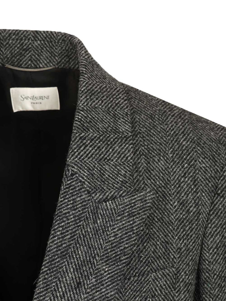 Saint Laurent Worsted Wool Jacket Jackets - Black | 8052ac087f619d0cfc494d1ca012a06f8b4cfe4e