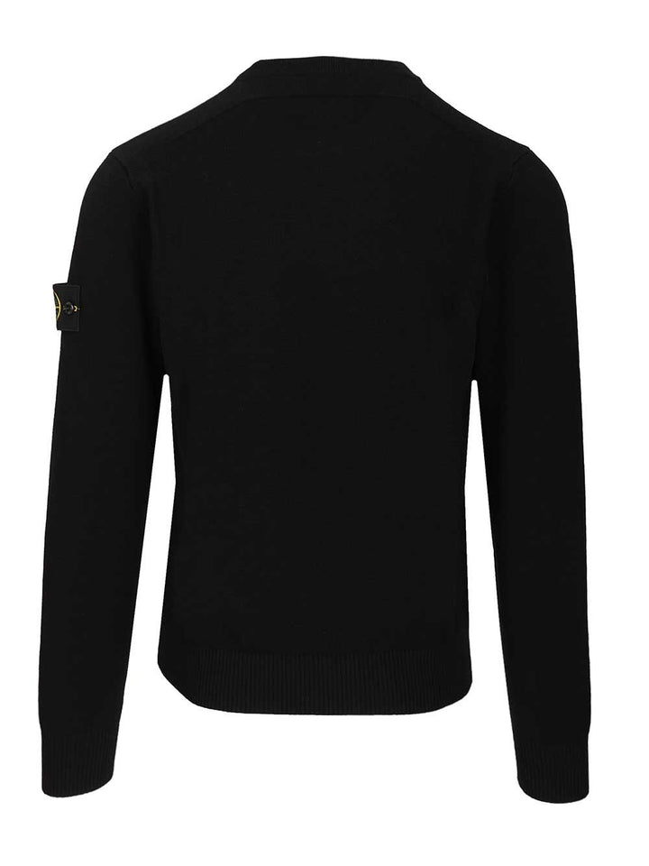 Stone Island Crew Neck Sweater Knitwear - Black | 92348917b9b1e9f49015a69232ea3593bddfea0b