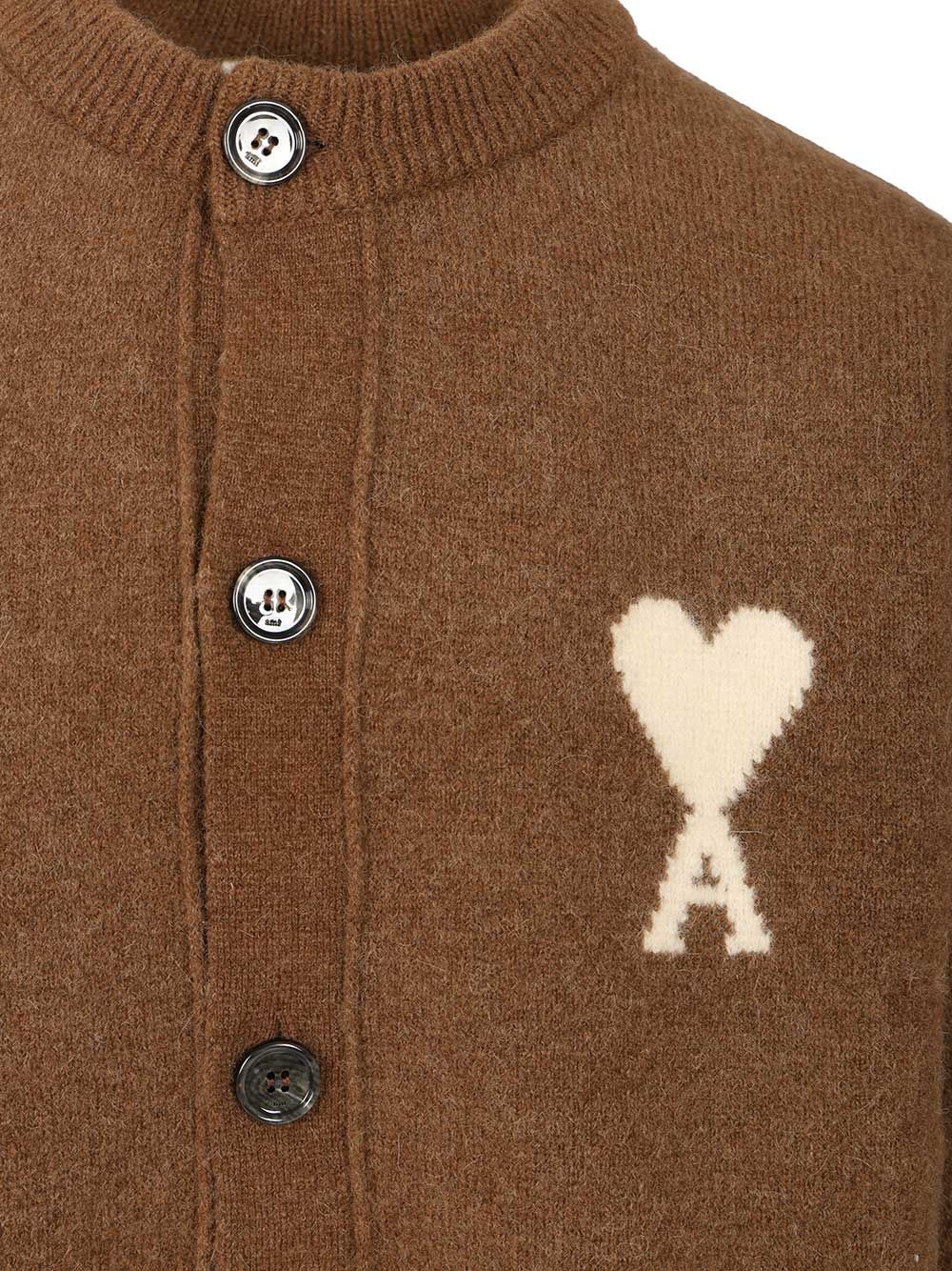 Ami Wool Cardigan Knitwear - Brown | 2b3807027638685216acb49cf51d33f7322ac67d
