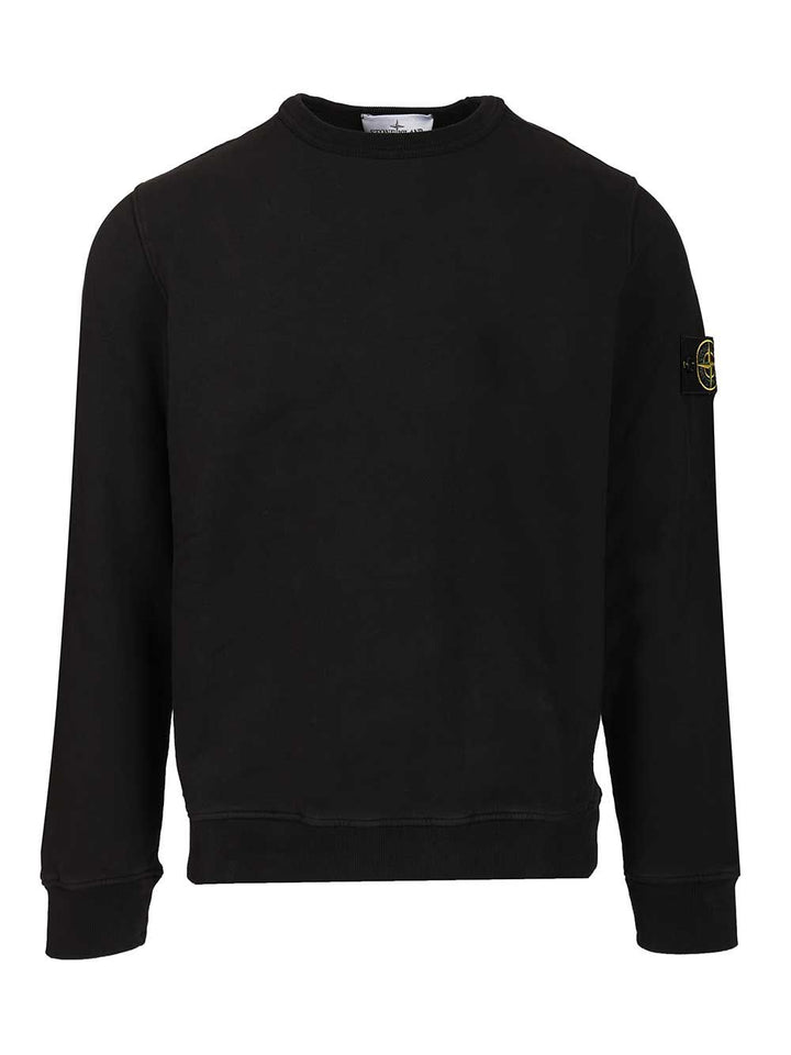 Stone Island Organic Cotton Sweater Sweatshirts - Black | 6823562c7d7f257a92a2d4a65badeeb264a7813c