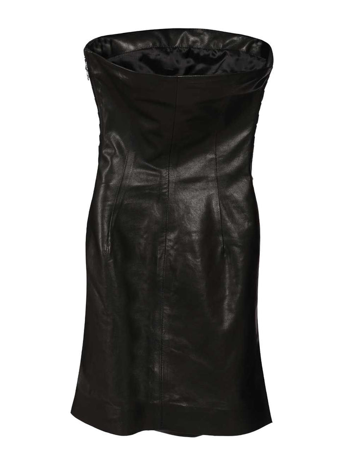 Amiri Leather Mini Dress Dresses - Black | cbab0ad03faac2f6b6c1beb75ba65baafa33e651