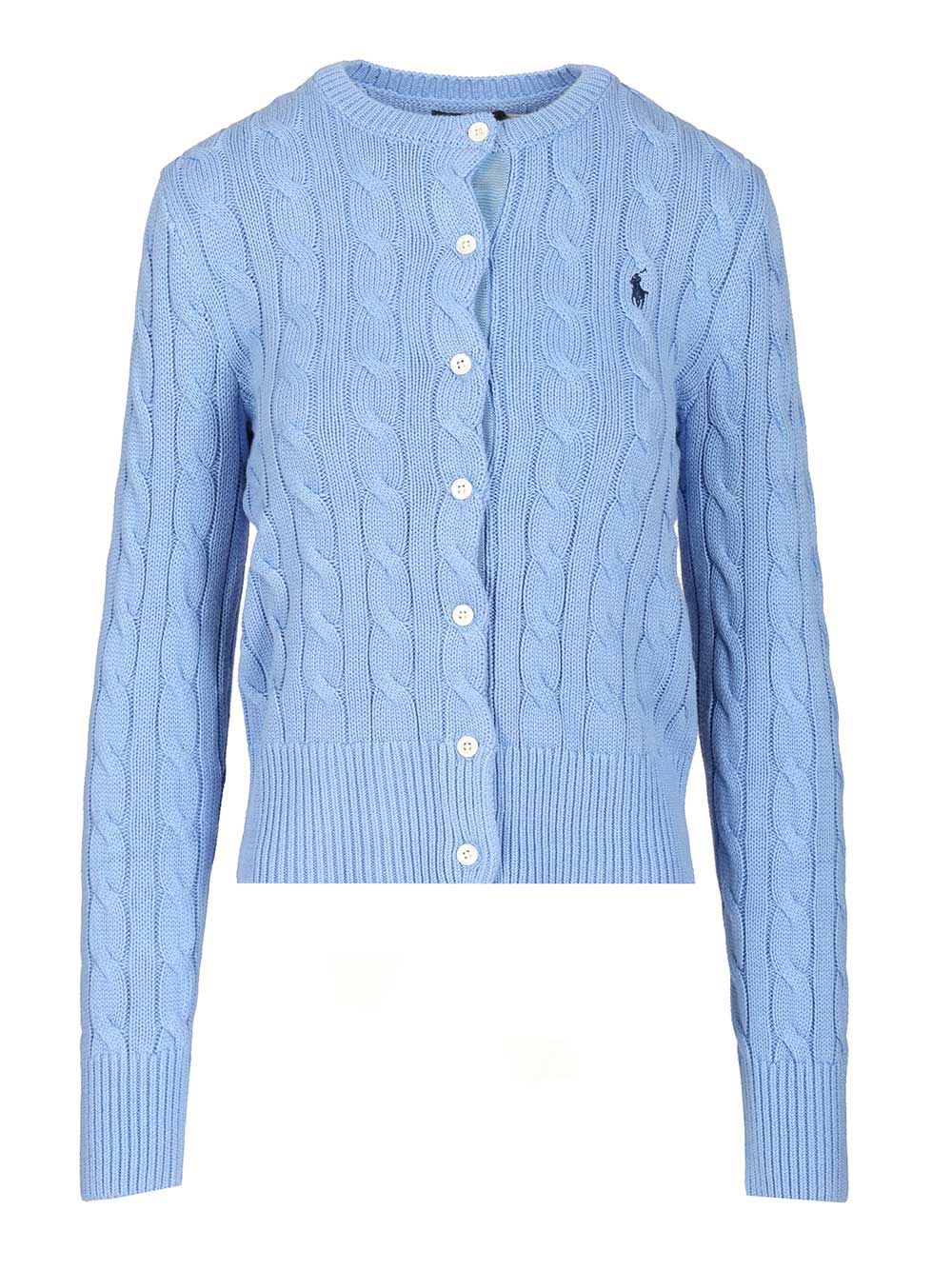 Polo Ralph Lauren Cotton Cardigan By Polo Ralph Lauren Knitwear - Light blue | dba565a297ec6282647a0f7c257fb26bcf0a563c