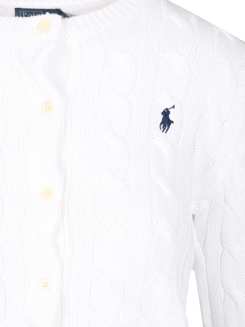 Polo Ralph Lauren Cotton Cardigan By Polo Ralph Lauren Knitwear - White | 82e6fb0d5716af79c3284cdf4a731a4b467c2ff9