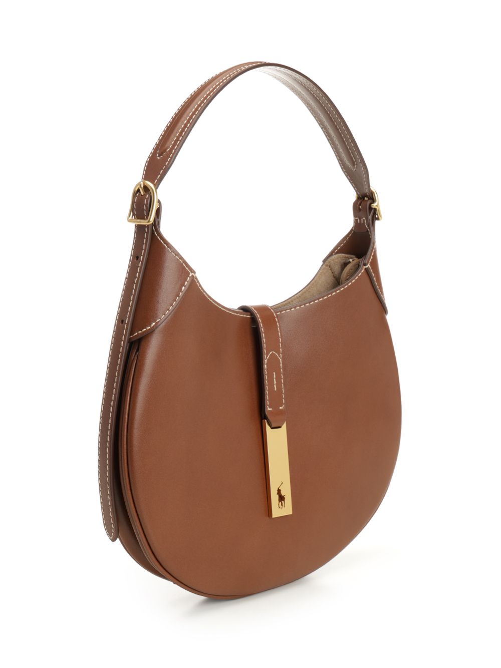 Polo Ralph Lauren Small Polo Id Leather Shoulder Bag Shoulder Bags - Brown | 601533c770abbeb98bbd59f32f3b527720b2b838