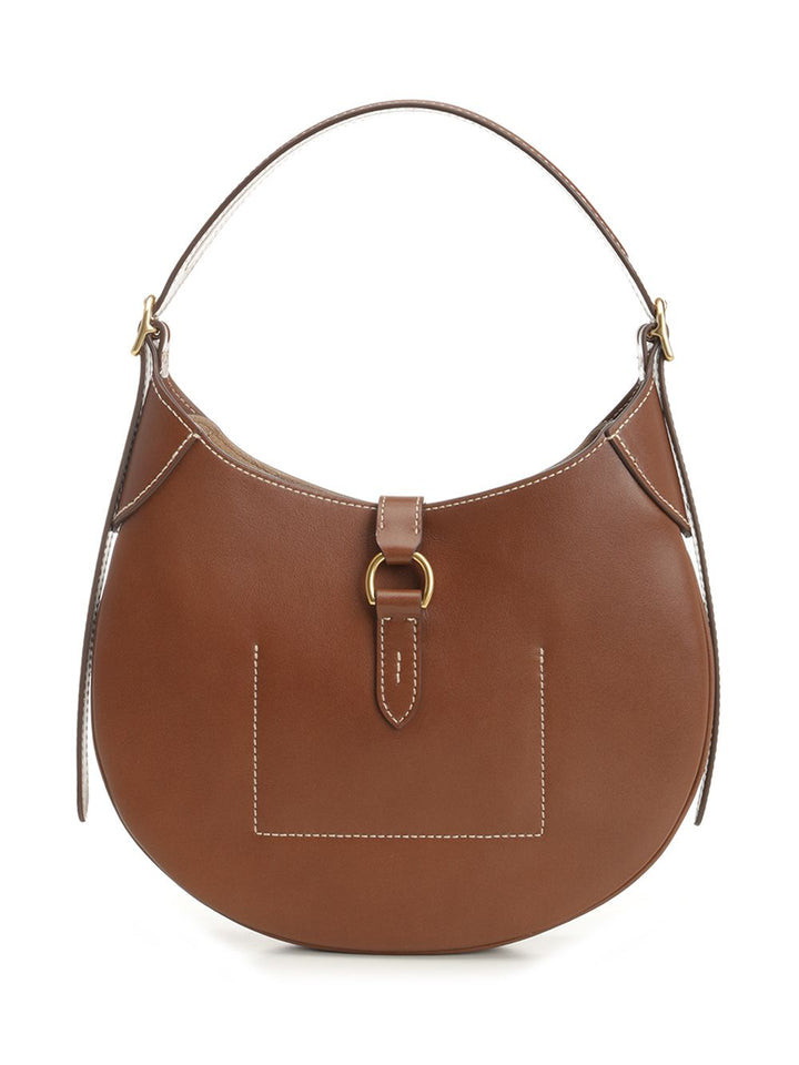 Polo Ralph Lauren Small Polo Id Leather Shoulder Bag Shoulder Bags - Brown | 7115be9429b021f97c5bcb05576f2e922816000b