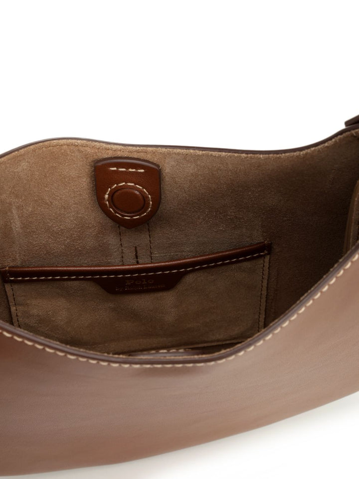 Polo Ralph Lauren Small Polo Id Leather Shoulder Bag Shoulder Bags - Brown | 9df20f9c9e22f552c9569421a0efa49975be124e