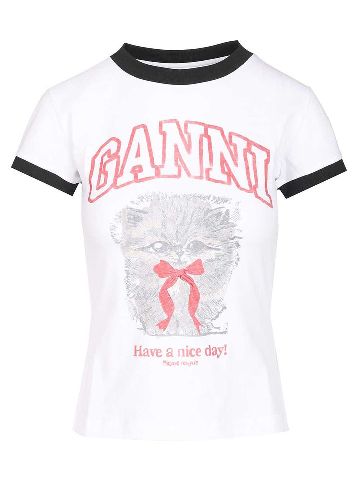 Ganni Cotton T-Shirt - White | c314ebbde865abdd6a50945056f5c92b6809b17d