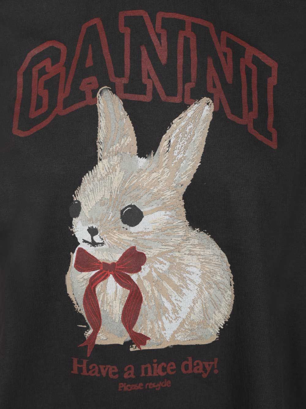 Ganni Cotton T-Shirt - Black | 182a1208ccc9585da7c25cec359c2c9bf4c692e1