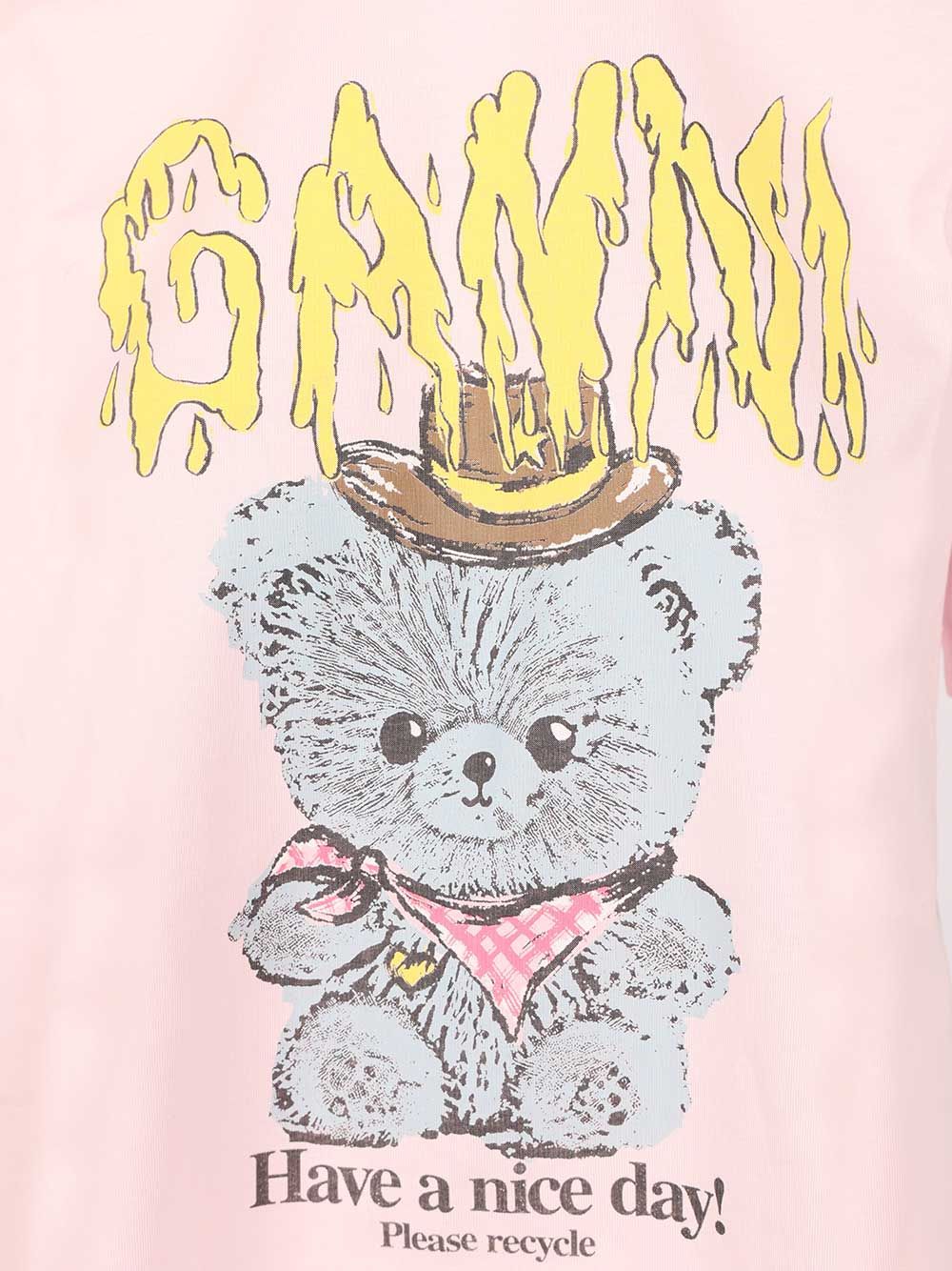 Ganni Cowboy Bear T-Shirt - Rose | 18e4eeb8f425f6c35d1f953dc6868a024e84d063