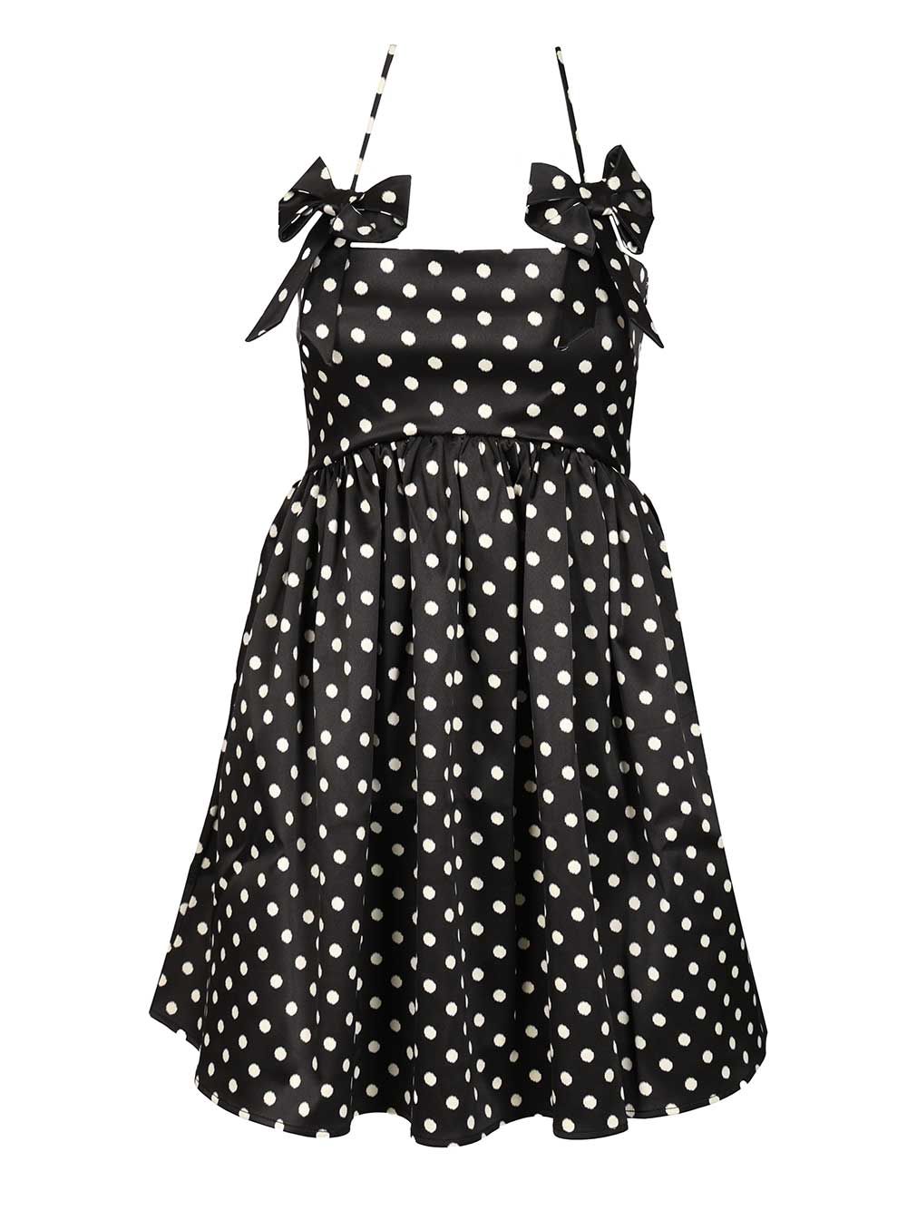 Ganni Polka Dot Mini Dress Dresses - Black | f832a73ebbd2208451e3691301206655eda6beaf