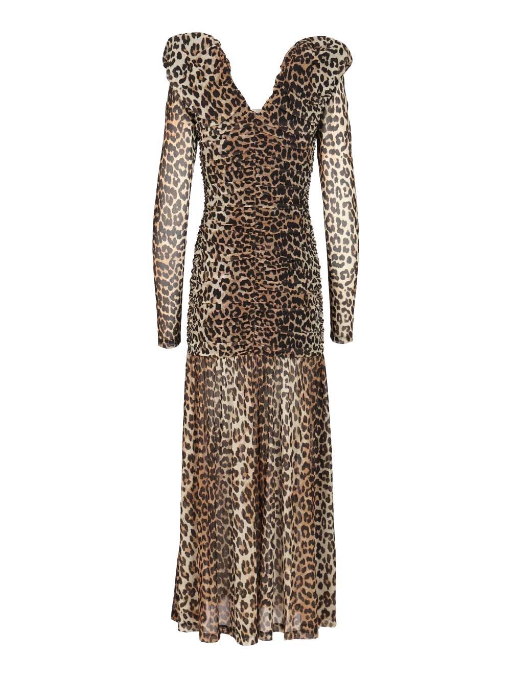 Ganni Leopard Print Dress Dresses - Animalier | a7db240a75648bf2368be0b517089c138a390cab