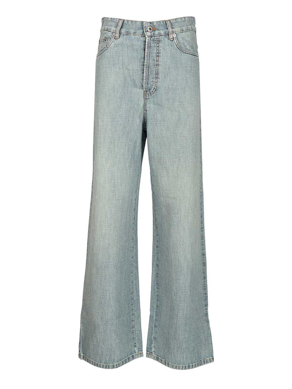 Chambray Denim Trousers Jeans Light Blue
