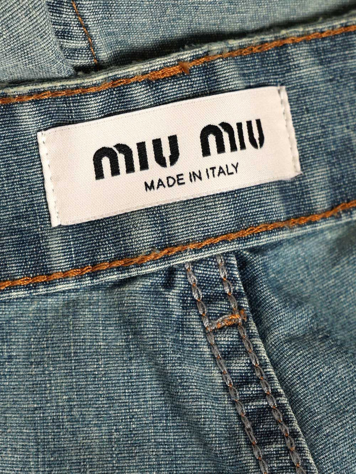 Miu Miu Chambray Denim Trousers Jeans - Light blue | 0e85d3707611c45c1b9edfd147d616e4717efbfd