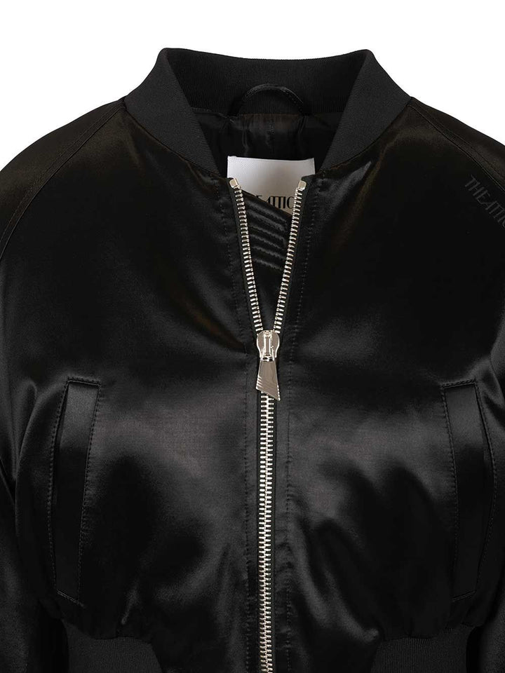 The Attico Satin Bomber Jacket Jackets - Black | 732be086c9890ec57e06f639b92adb146c95a78c