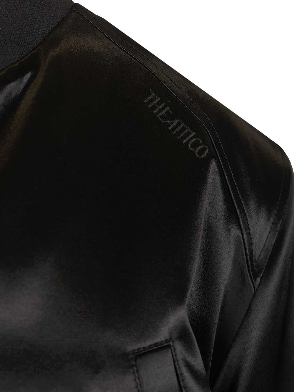 The Attico Satin Bomber Jacket Jackets - Black | dcfd6b451efbbee0243a745e7c9d5b1d70b5197e